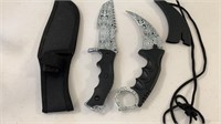 Karambit & Huntsman Fixed Blade Knives W/Sheaths