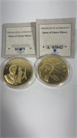 (2) American Mint Gold Clad Commemorative Coins