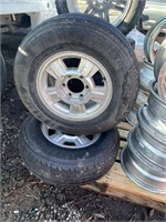 2 tires on rimes  ST225/75R15  6 LUG