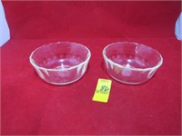 Two clear glass Fire King Bowls