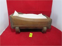 Vintage Handmade Baby Crib w/bedding, does rock, -