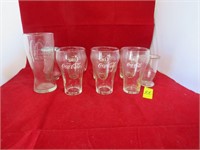 Coca Cola and other vintage glasses