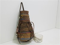 Vintage African Woven Basket Container J181