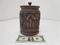 Vintage African Art Lidded Jar J175