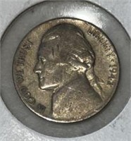 1942-P JEFFERSON "WAR-TIME" NICKEL (35% SILVER)