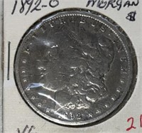 1892-O MORGAN SILVER DOLLAR (90% SILVER) (VG)