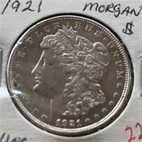 1921 MORGAN SILVER DOLLAR (90% SILVER)