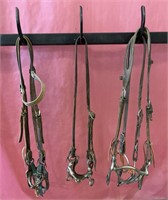 4- Leather Headstalls Complete W/ Bits