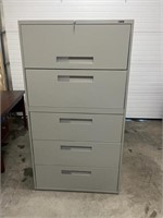 5 Drawer Light Grey Lateral Lock Filing Cabinet