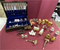 Collection Of Salt & Peppers & Partial Cutlery Set