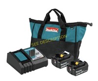 Makita 2 Batteries and Rapid Charge with Bag 18V L