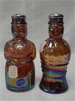 Imperial Amber Carnival Glass Salt/Pepper Set