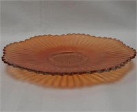 Dugan Marigold Carnival Glass Rays 9" Plate