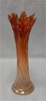 Northwood Marigold Ambre Feathers 10.5" Vase