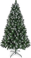 Prextex  6 ft Artificial Christmas Tree - Flocked