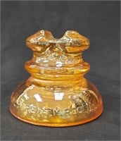 Marigold Corning Pyrex Carnival Glass Insulator