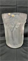 Bohemia Czech Frosted Art Glass 10" Tall Vase
