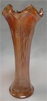 Fenton Marigold Butterfly & Berry 7.75" Swung Vase