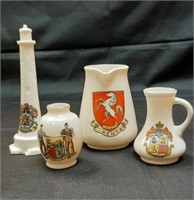 (4) English Porcelain Crested Souvenirs