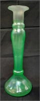 Diamond 9.75" Green Stretch Glass Candlestick/Vase