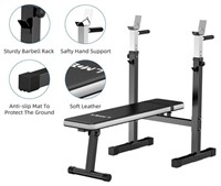 Lmdex Adjustable Weight Bench Press w/ Squat Rack