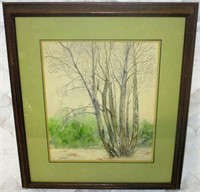 Listed NC Artist Helen Rippy Watercolor Painting