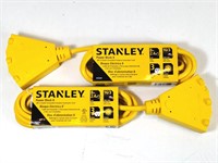 NEW Stanley Power Block 8ft 3 Outlet Ext. Cord(x2)