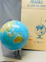 vintage Geocan Globe with lucite stand in original