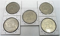 1976 Eisenhower Bicentennial Dollars Lot of 5