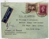 1946 Holland to NY Stamped Envelope