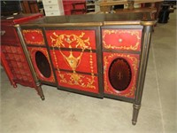 FRENCH STYLE HAND PAINTED 5 DR/2 DO BUFFET/SERVER