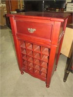 SOLID WOOD PAINTED LIFT TOP WINE CABINET/BAR