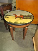 PAINTED HORSE & RIDER ACCENT TABLE