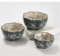 Temp-tations Floral Lace Set of 3 Nesting Bowls