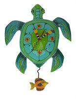Allen Designs Whimsical Turtle Pendulum Wall Clock