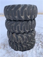 4- 20.5 x 25 Payloader Tires, 65% Tread