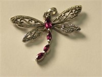 10k Jeweled Dragonfly Pendant 2.7 grams total