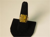 10k Antique 2 Faced Soldier Onyx Ring, size 8.5