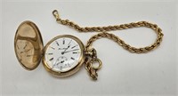 Illinois Running Pocket Watch & Gold Filled Chain