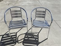 Two Chrome Plated Armchairs