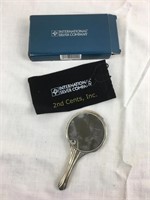 Silver-Plated Handled Mirror In Pouch