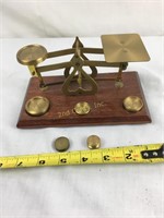 7" Brass Scale With Weights