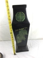 21" Black Oriental Vase