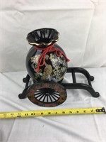 12" Plastic Wagon And Oriental Vase