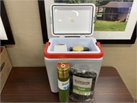 Cooler with Flasks and Thermoses