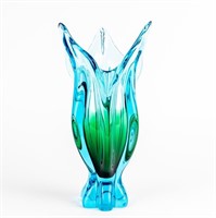 Handblown Czech Republic Glass Bohemia Vase