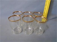 Lot of 6 Gold Rim Glasses