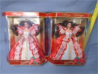 2 - 1997 Holiday Barbie Dolls - NIB
