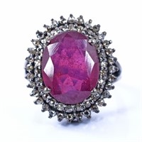 APPR $2100 Ruby Ring 925 Silver