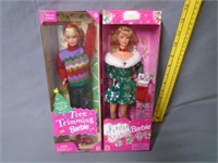 2 Christmas Barbie Dolls - NIB
